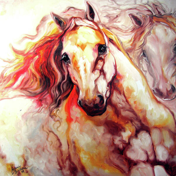 Horse Art Print featuring the painting Thunder 24 by Marcia Baldwin