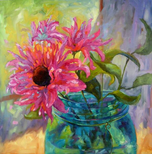 Daisies Art Print featuring the painting Tickled Pink by Chris Brandley