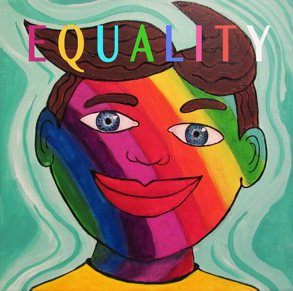 Rainbow Art Print featuring the painting Tillie for Equality by Patricia Arroyo