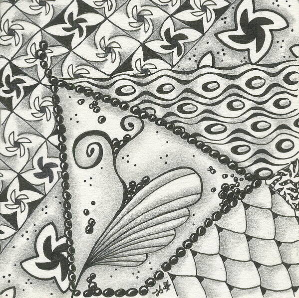Zentangle Art Print featuring the drawing Time Marches On by Jan Steinle