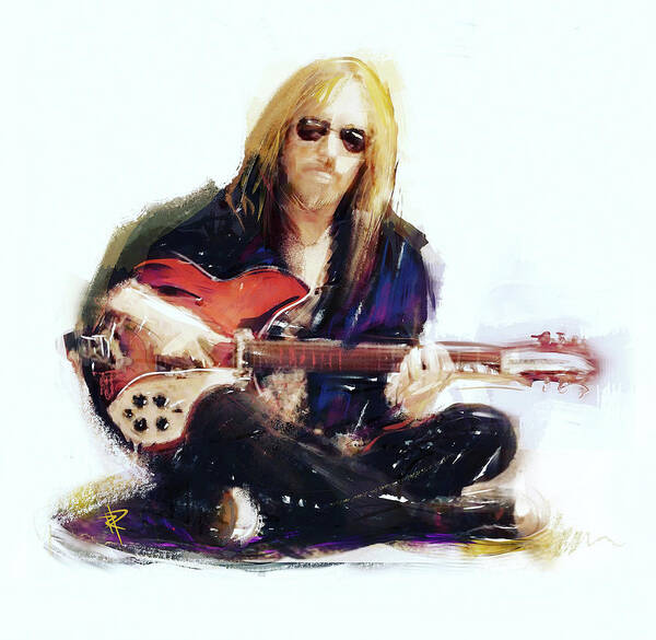 Tom Petty Art Print featuring the mixed media Tom Petty by Russell Pierce