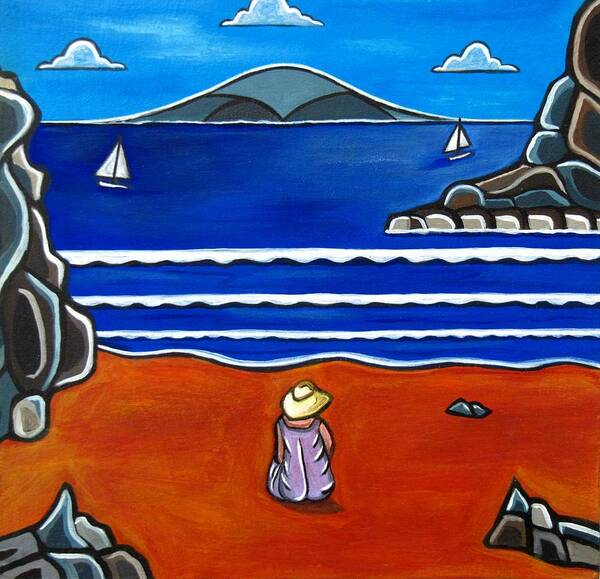 Beach Paintings Art Print featuring the painting Tranquil by Sandra Marie Adams