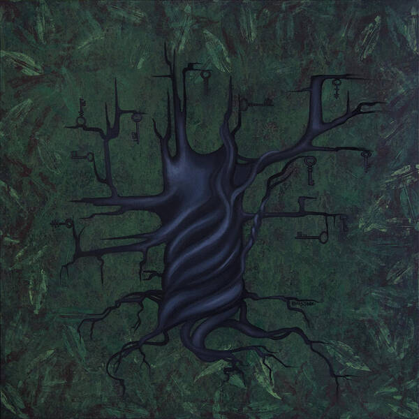 Tree Art Print featuring the painting Tree of Secrets by Kelly King