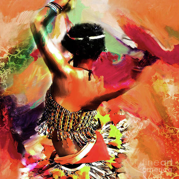 Tribe Art Print featuring the painting Tribal Dance 0321 by Gull G