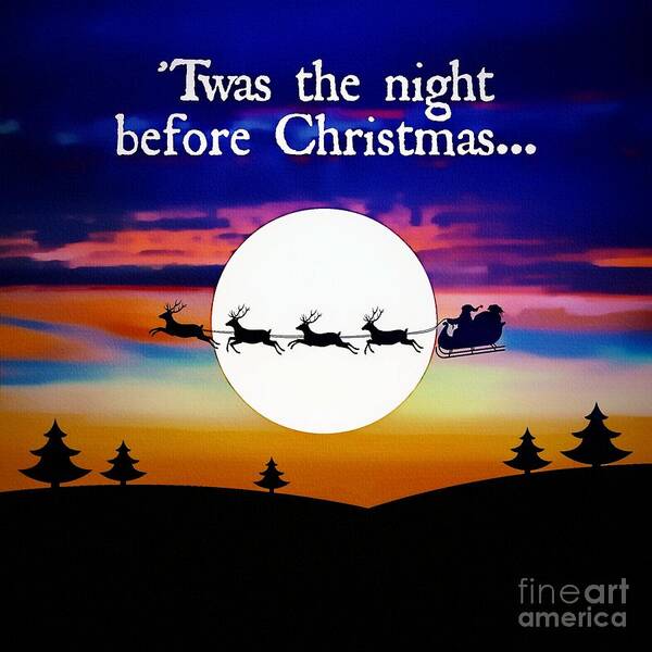 Christmas Art Print featuring the painting Twas The Night Before Christmas by Ian Gledhill