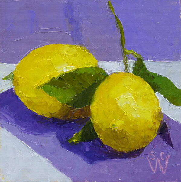 Oil Painting Art Print featuring the painting Two Lemons by Susan Woodward