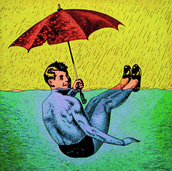  Art Print featuring the painting Umbrella Man 3 by Steve Fields