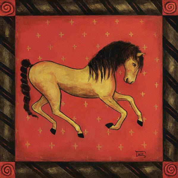 Horse Art Print featuring the painting Unbridled ... From the Tapestry Series by Terry Webb Harshman