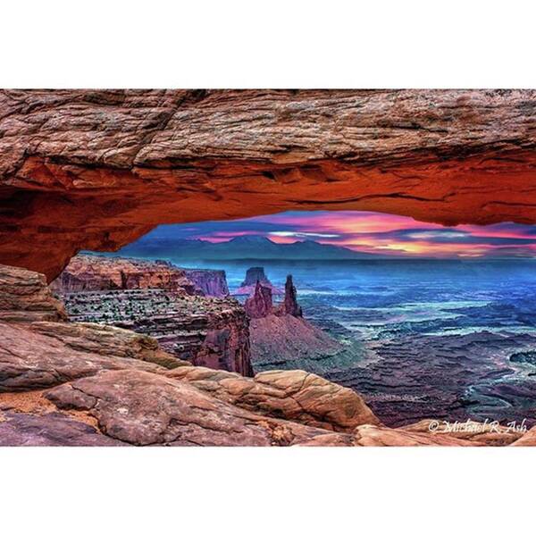 Beautiful Art Print featuring the photograph Under Mesa Arch. 
#amazing #sun by Michael Ash