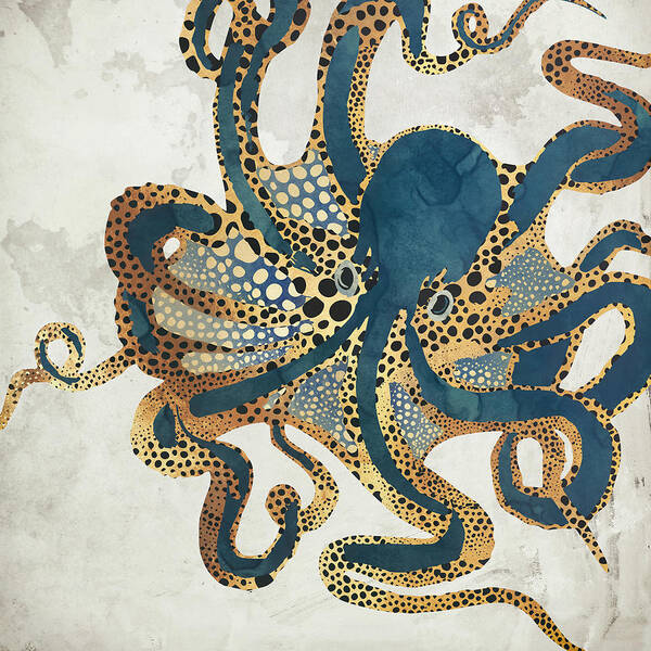 Octopus Art Print featuring the digital art Underwater Dream VI by Spacefrog Designs