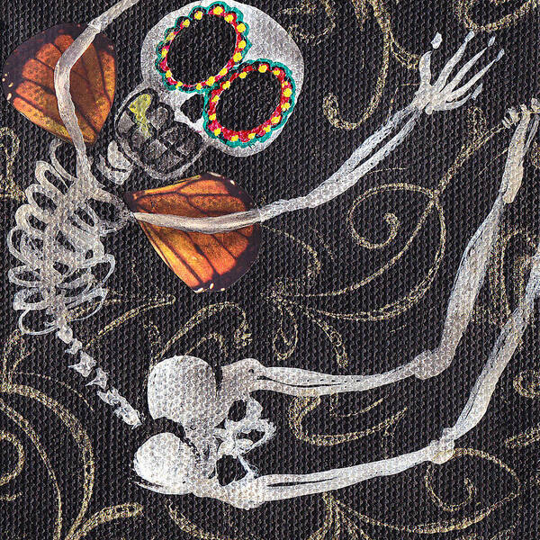 Day Of The Dead Art Print featuring the painting Up in the Air by Abril Andrade