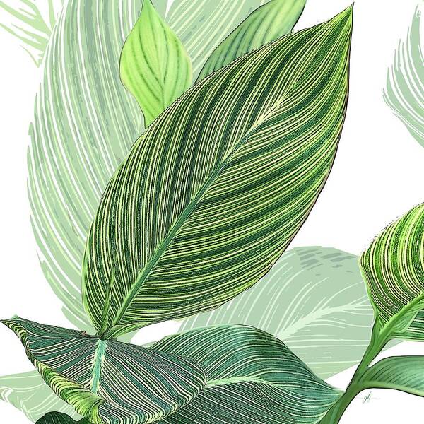 Foliage Art Print featuring the digital art Variegated by Gina Harrison