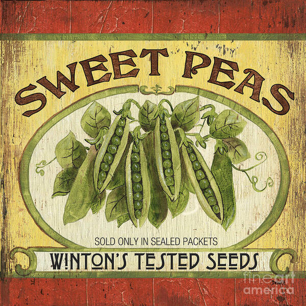 Food Art Print featuring the painting Veggie Seed Pack 1 by Debbie DeWitt