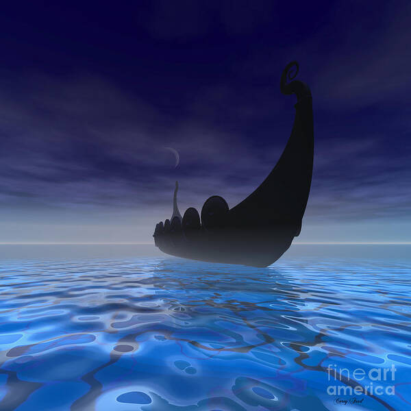 Ancient Art Print featuring the painting Viking Ship by Corey Ford