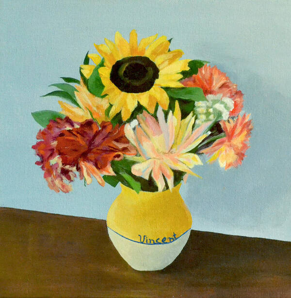 Van Gogh Art Print featuring the painting Vincent's Vase by Mary Chant