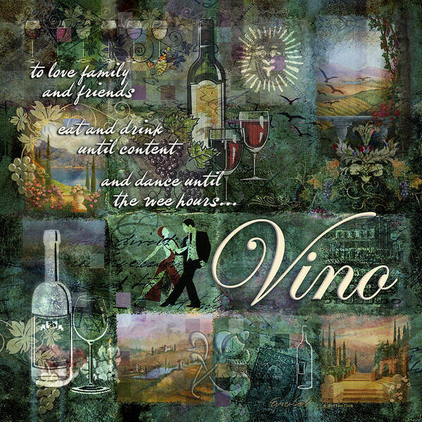 Vino Art Print featuring the digital art Vino by Evie Cook