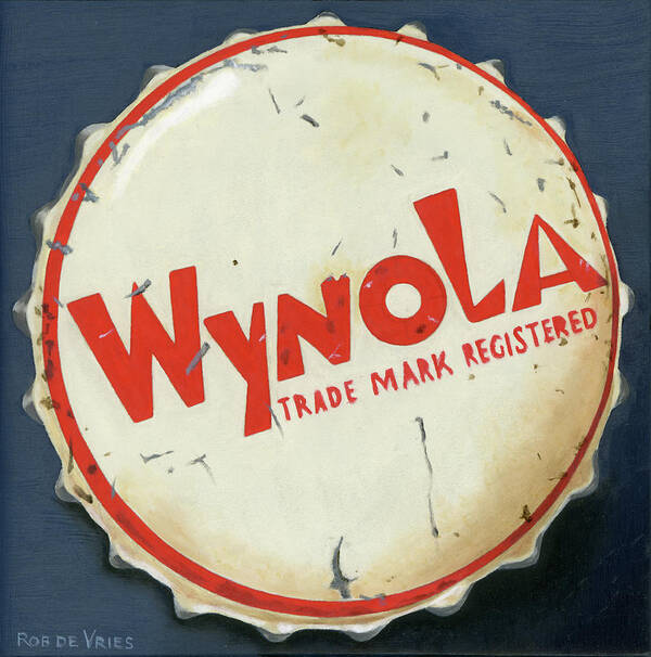 Vintage Art Print featuring the painting Vintag Bottle Cap, Wynola by Rob De Vries