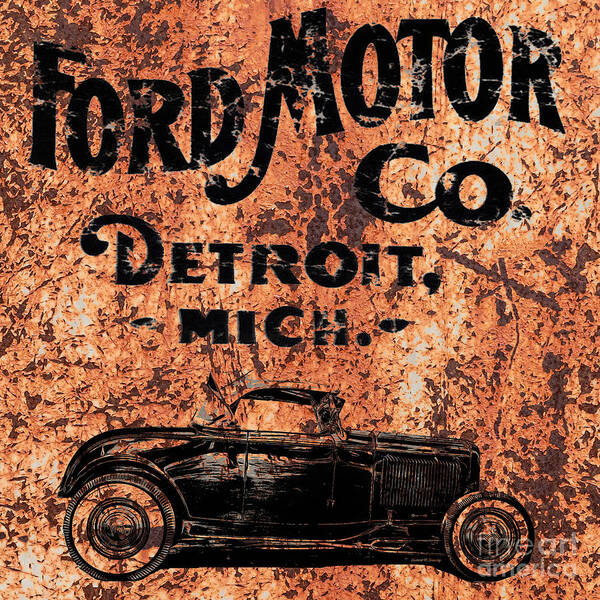 Ford Art Print featuring the digital art Vintage Ford Motor Company by Edward Fielding