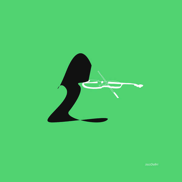 Violin Lessons Art Print featuring the digital art Violin in Green by David Bridburg