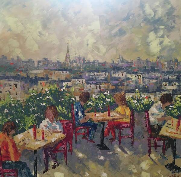 Frederic Payet Art Print featuring the painting Vue de Paris by Frederic Payet