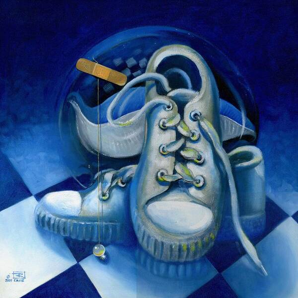 Surrealism Art Print featuring the painting Walk for Health by Roger Calle