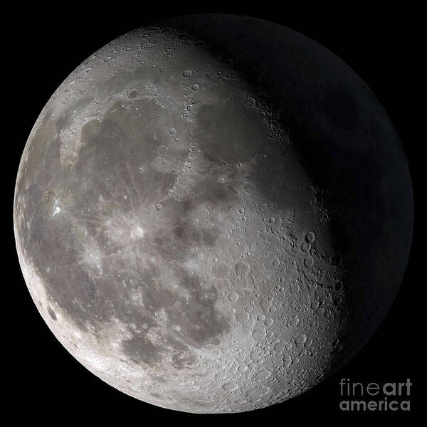 Gibbous Moon Art Print featuring the photograph Waning Gibbous Moon by Stocktrek Images