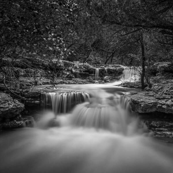 Waterfall Art Print featuring the photograph Waterfall in Austin Texas - Square by Todd Aaron