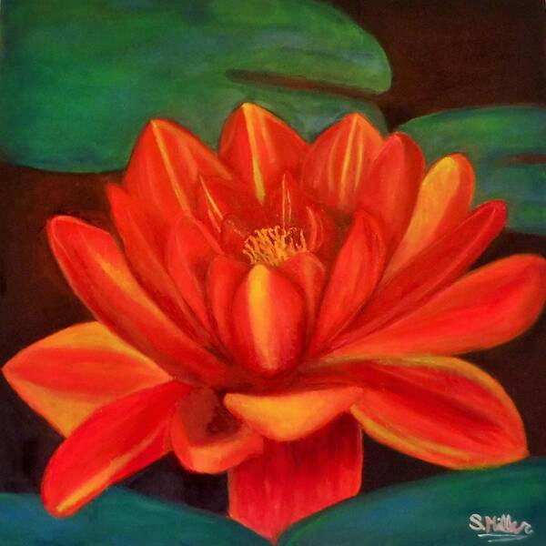 Waterlilly Art Print featuring the painting WaterLilly by Stormy Miller