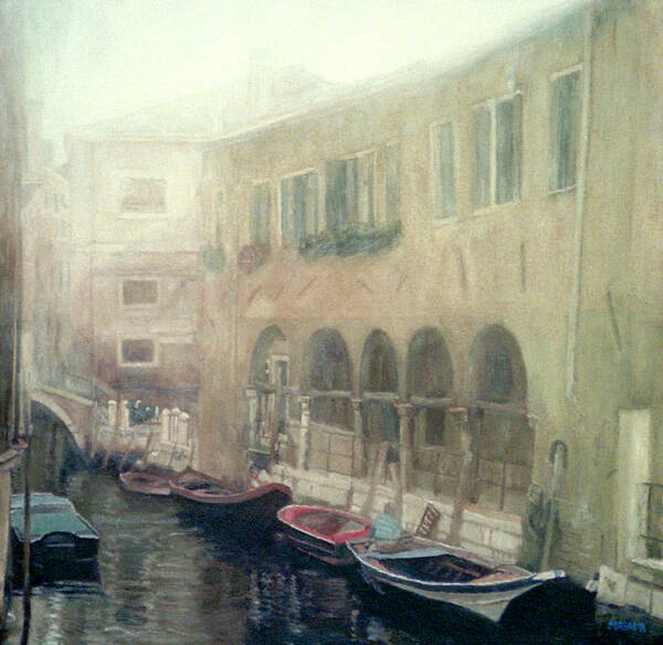 Venice Art Print featuring the painting Waterside by Masami Iida