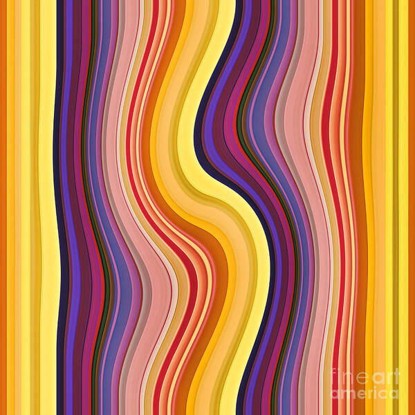 Gabriele Pomykaj Art Print featuring the digital art Wavy Stripes 1 by Gabriele Pomykaj