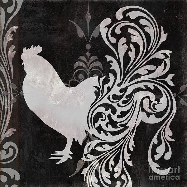 Rooster Art Print featuring the painting Weathervane I by Mindy Sommers