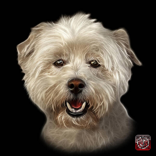 Westie Dog Art Print featuring the mixed media West Highland Terrier Mix - 8674 - BB by James Ahn