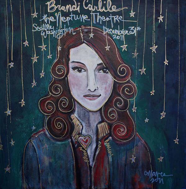 Brandi Carlile Art Print featuring the painting When The Stars Fall for Brandi Carlile by Laurie Maves ART