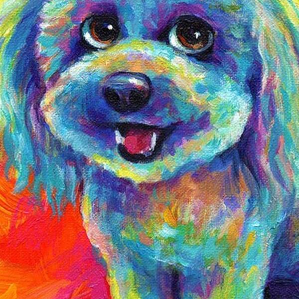 Instagood Art Print featuring the photograph Whimsical Labradoodle Painting By by Svetlana Novikova