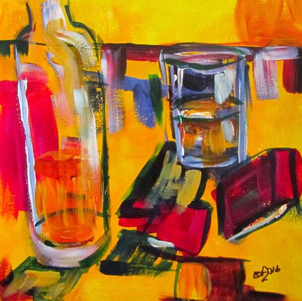 Whiskey Art Print featuring the painting Whiskey and Matchbooks by Barbara O'Toole