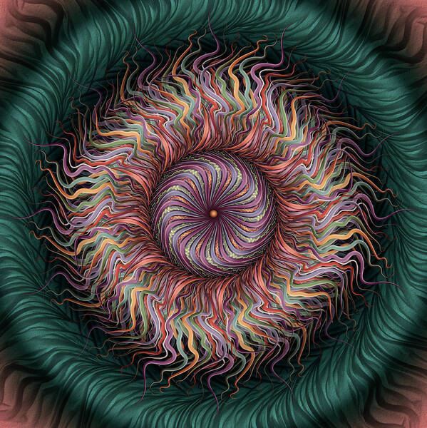 Pinwheel Mandalas Art Print featuring the digital art Wiggle Room by Becky Titus