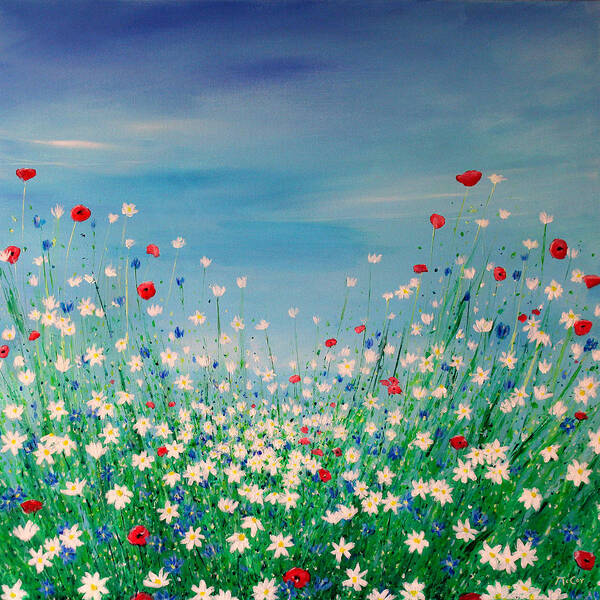 Wild Flowers Art Print featuring the painting Wild Flower Meadow by K McCoy