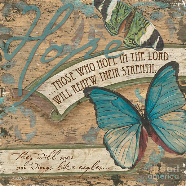 Butterfly Art Print featuring the painting Wings of Hope by Debbie DeWitt
