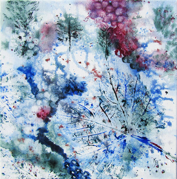 Winter Art Print featuring the painting Winter Grapes II by Karen Fleschler