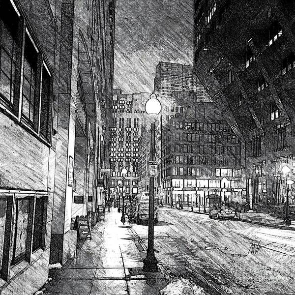 Winter Art Print featuring the photograph Winter Morning-Boston Financial District by Mark Valentine