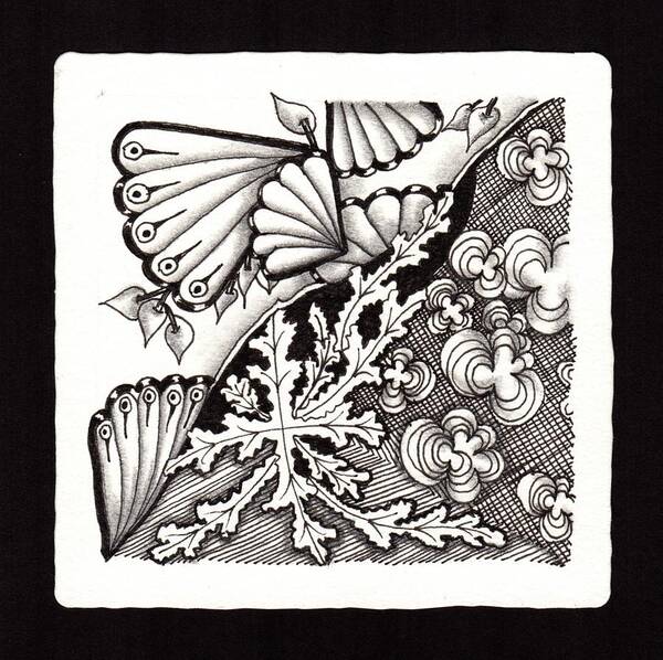 Zentangle Art Print featuring the drawing Winter Spring Summer 'n Fall by Jan Steinle