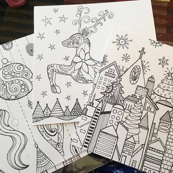 Coloringbook Art Print featuring the photograph Working On My 2016 #christmas by Robin Mead