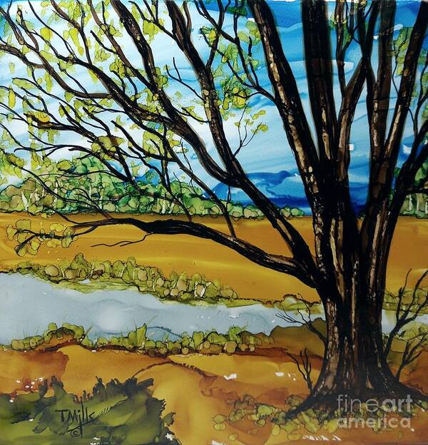Alcohol Art Print featuring the painting Ye Olde Oak by Terri Mills