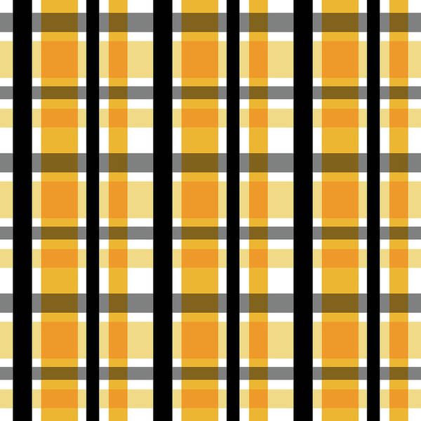 Black And Gold Plaid Art Print featuring the photograph Yellow Gold and Black Plaid Striped Pattern Vrsn 2 by Shelley Neff