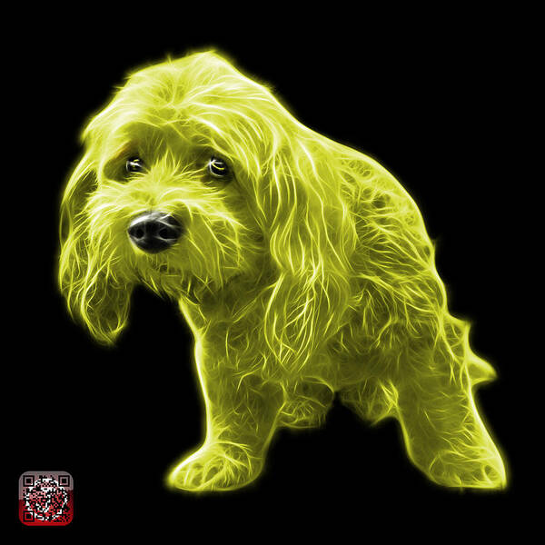 Lhasa Apso Art Print featuring the painting Yellow Lhasa Apso Pop Art - 5331 - bb by James Ahn