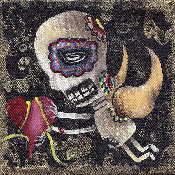 Day Of The Dead Art Print featuring the painting Your Heart by Abril Andrade