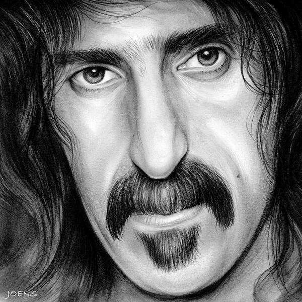 Frank Zappa Art Print featuring the drawing Zappa by Greg Joens