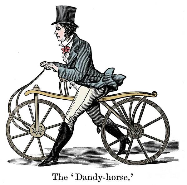 Invention Art Print featuring the drawing A Dandy-horse Or Draisienne Of The Type #1 by Print Collector