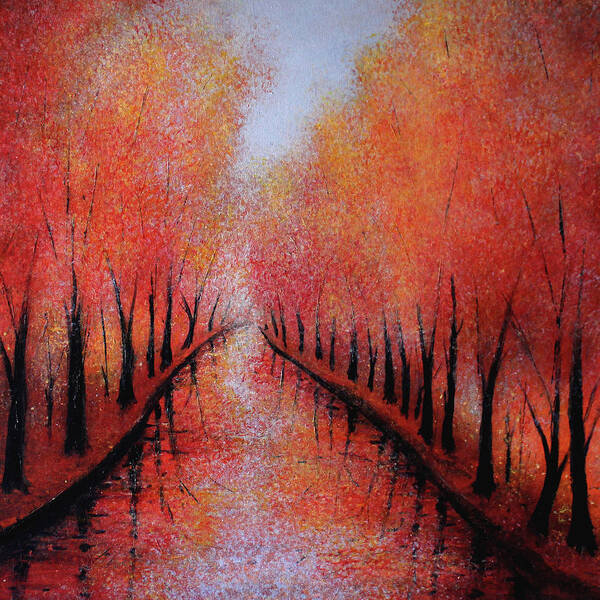 Autumn Reflections Art Print featuring the painting Autumn Colours #1 by K McCoy