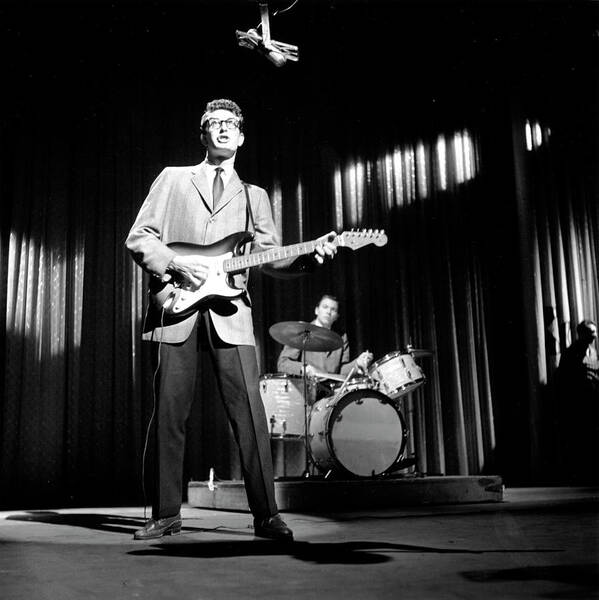 1950-1959 Art Print featuring the photograph Buddy Holly & The Crickets #1 by Michael Ochs Archives